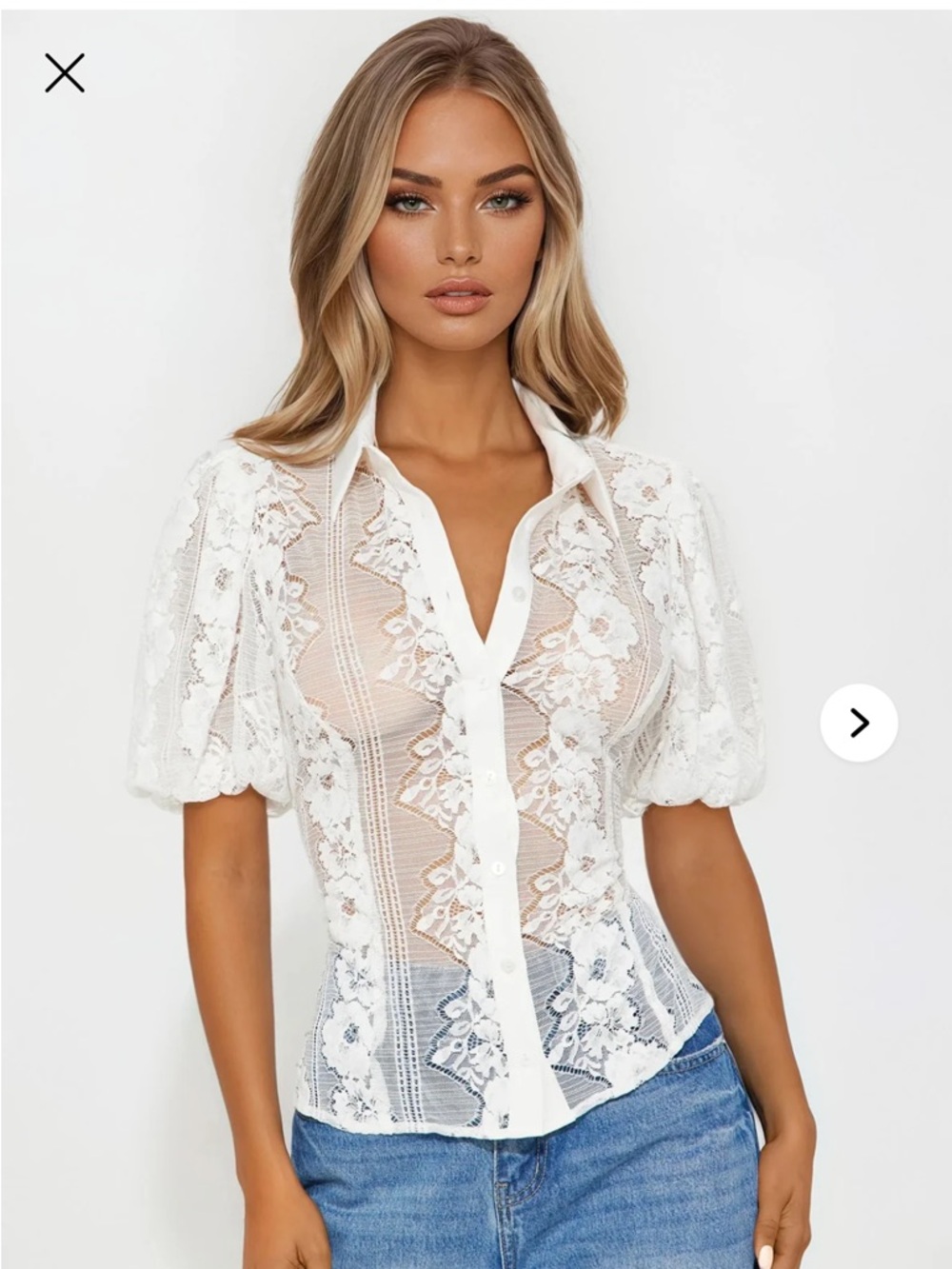 NWT Fashion Nova Arissa Floral Lace Shirt